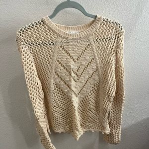 Meryl Mesh Embroidery Sweater from Another Love in Crème